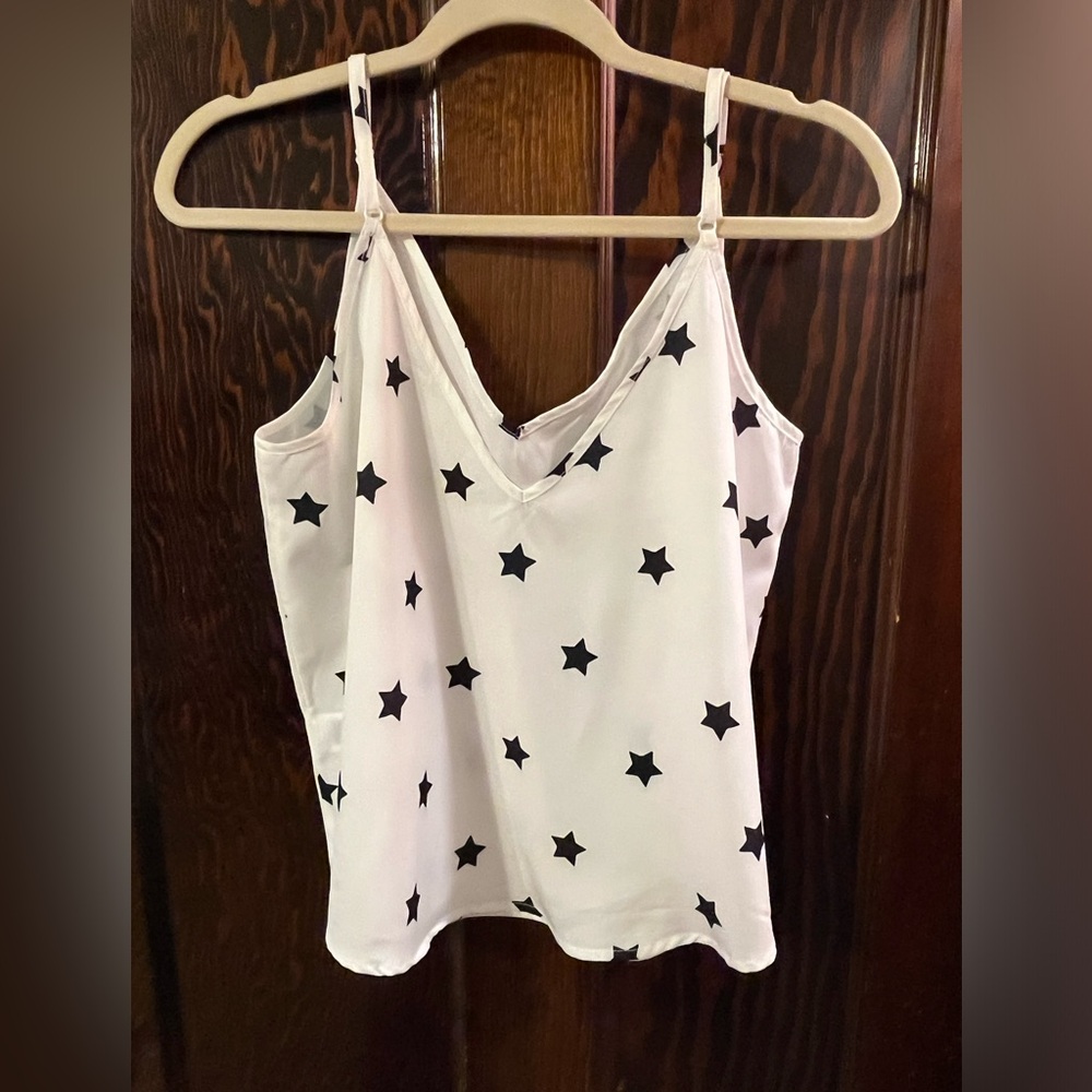 White/Blue Stars Camisole Top Size L